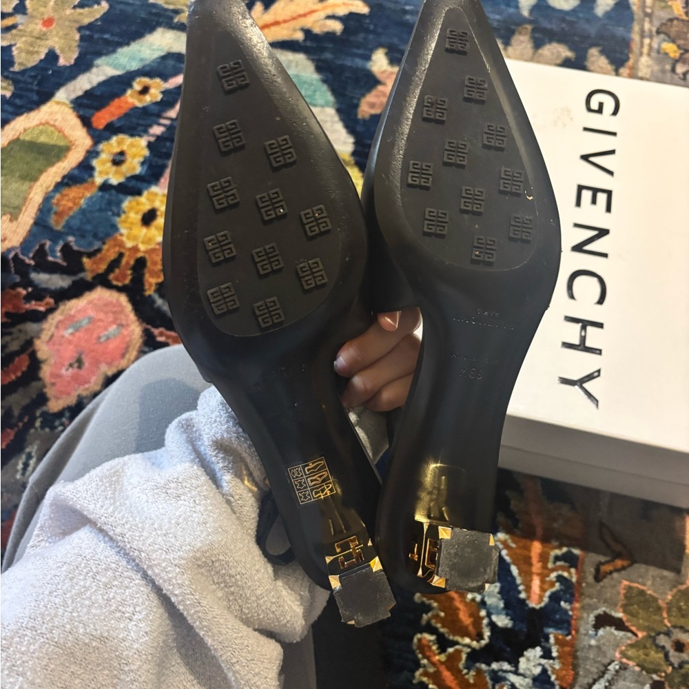 Givenchy Black Slingback Heels with Gold Details - Picture 5 of 6
